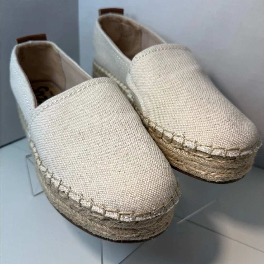 NEW ! SAM EDELMAM Cream Espadrille Slip-On Shoes size 9.5